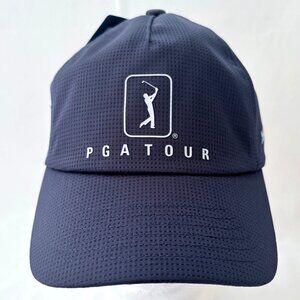 PGA Airflux Mesh Navy Blue Strapback Baseball Cap Hat NWT
